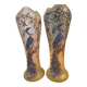 Pair of Legras vases in peacock glass
