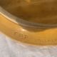 Flat round tray in slip with braided pattern signed FPP Vallauris J19 France vintage