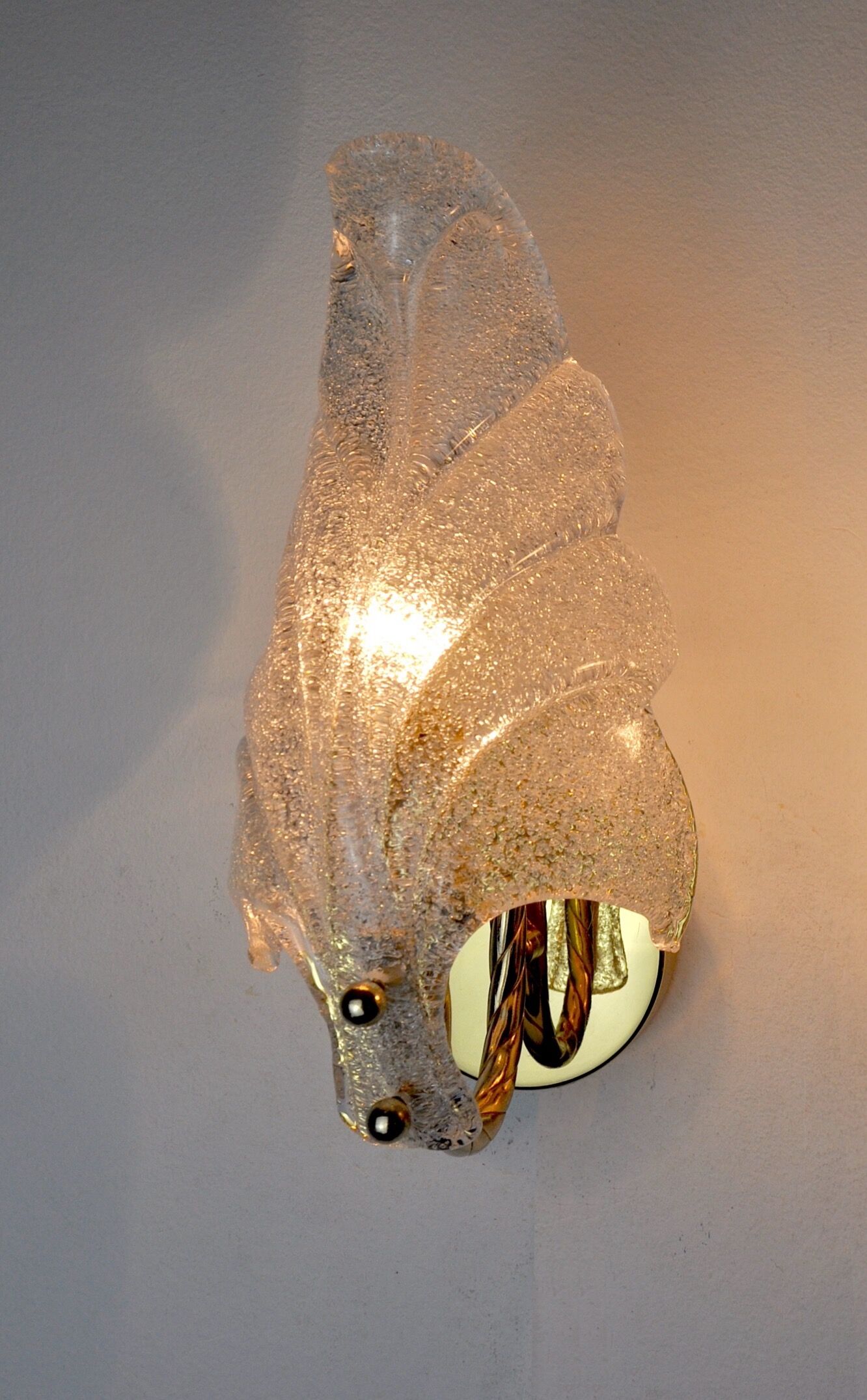 Wall lamp "leaf" by Carl Fagerlund, Murano glass, Germany, 1970