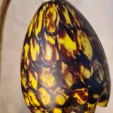 bronze and brass art nouveau lamp h 45x30 superb glass tulip 1930 elec