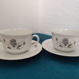 Lot tasses thé ou café seltmann weiden bavaria chardons anciennes