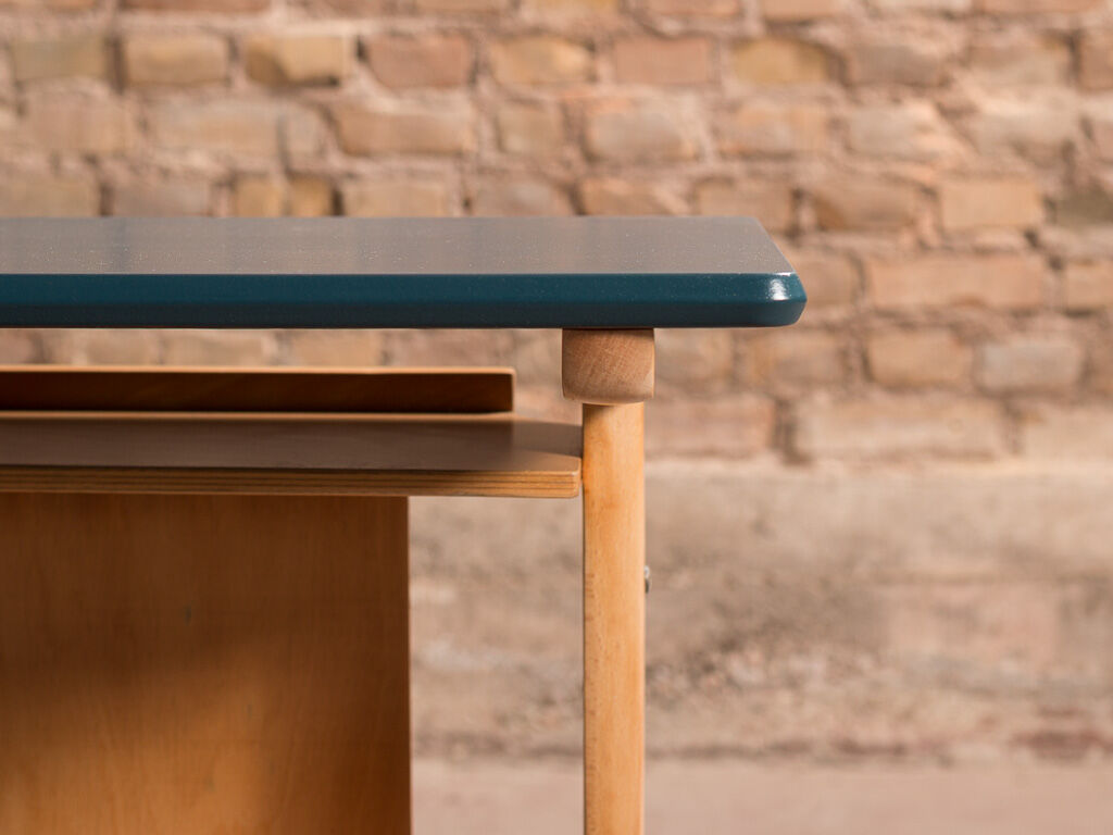Casala double office in solid beech renovated and restyled, circa 1960