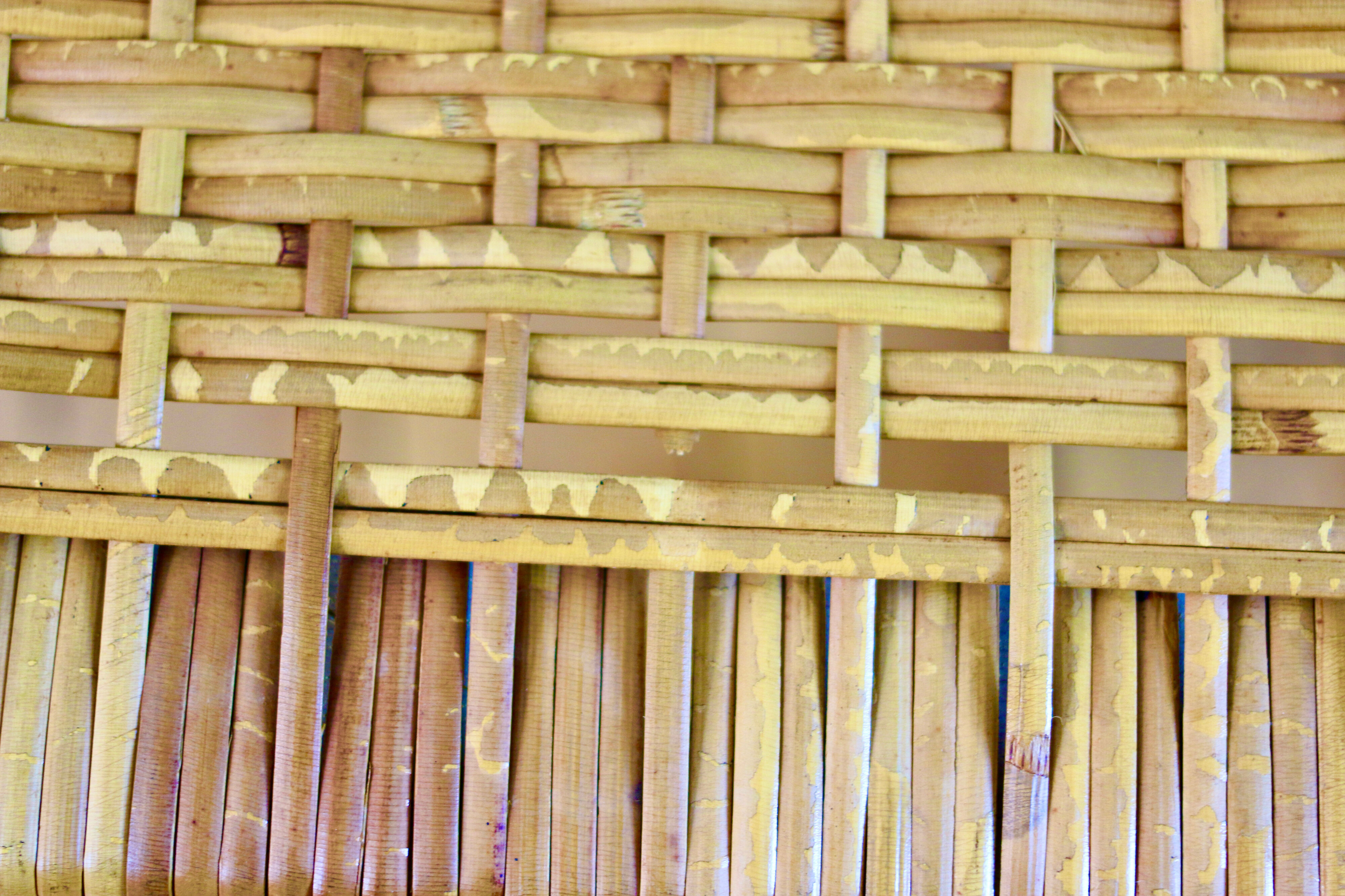 Scandinavian teak and wicker stool Olholm 1960