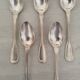 Silver metal cutlery spoons forks small spoons