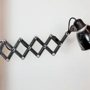 Industrial Black Scissor Wall Lamp, 1950s