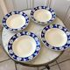 Set of 4 hollow plates Badonviller blue klein 30s