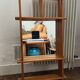 Mirror shelf in blond pine 80s