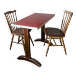 Table bistrot Formica et chaises Baumann
