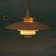 Vintage Scandinavian bowl lamp, minimalist mid-century pendant.