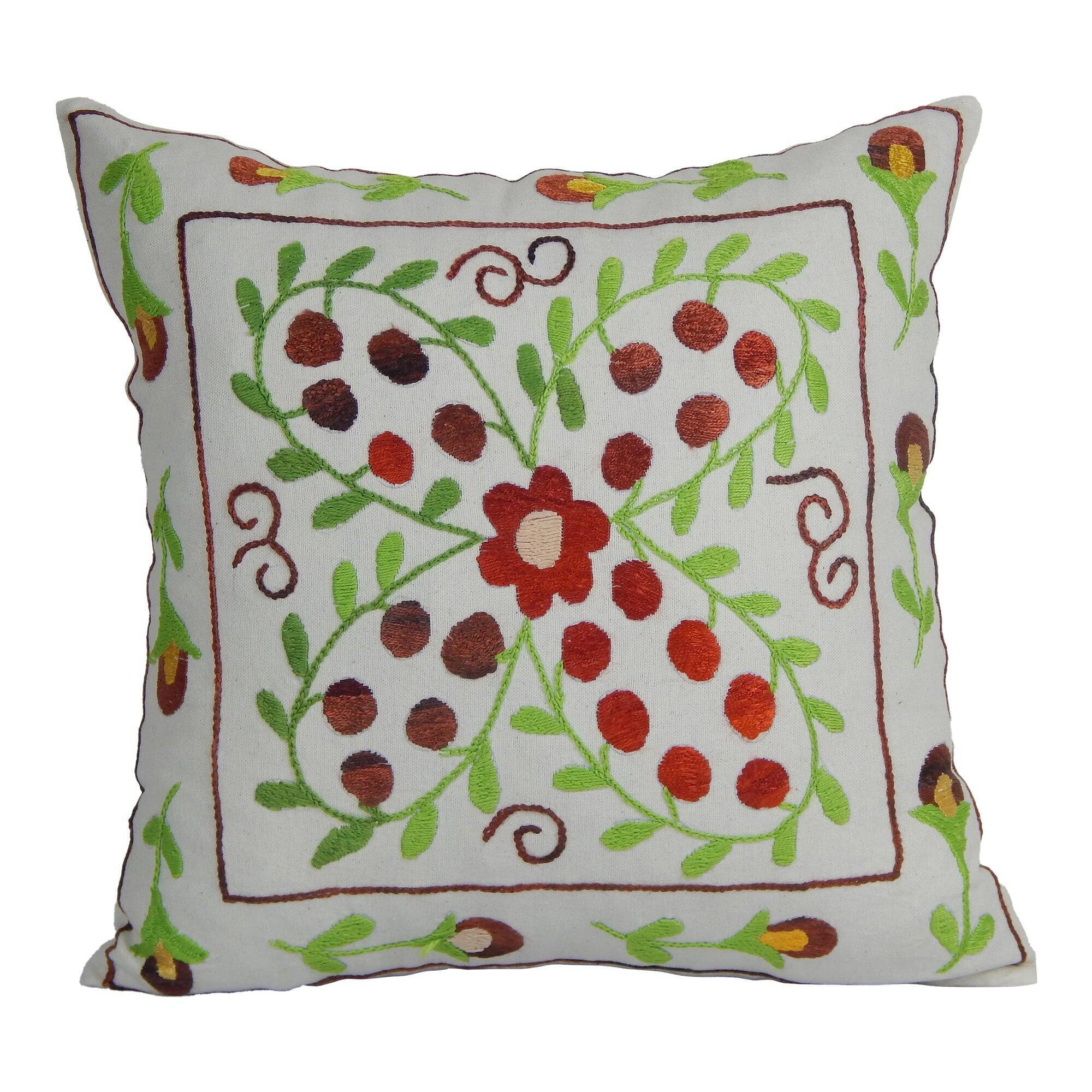 Vintage embroidered cushion cover 41x41 cm