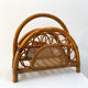 Rattan and bamboo magazine holder from the 70s
