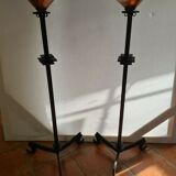 Wrought iron standing chandeliers