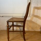 Chaise en bois ancien et cannage