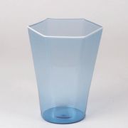 Set of six hexagonal Murano glass glasses handmade by Carlo Scarpa.