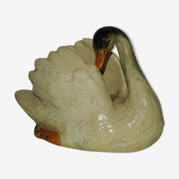 Jardinière en forme de cygne en céramique de Vallauris swan planter