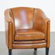 Sheep leather club chair finished with black piping