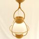 Suspension globe en opaline blanche  et corde tressé