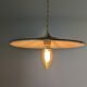 Vintage industrial pendant light in green enamelled sheet metal