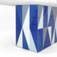 Contemporary Wood Italian Dining Table with Marble Top After Gio Ponti