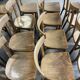 Set of 26 Baumann wooden bistro chairs from the 1950s France