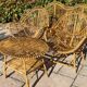 Salon de jardin en rotin et bambou attribué à Franco Albini, Italie 1960