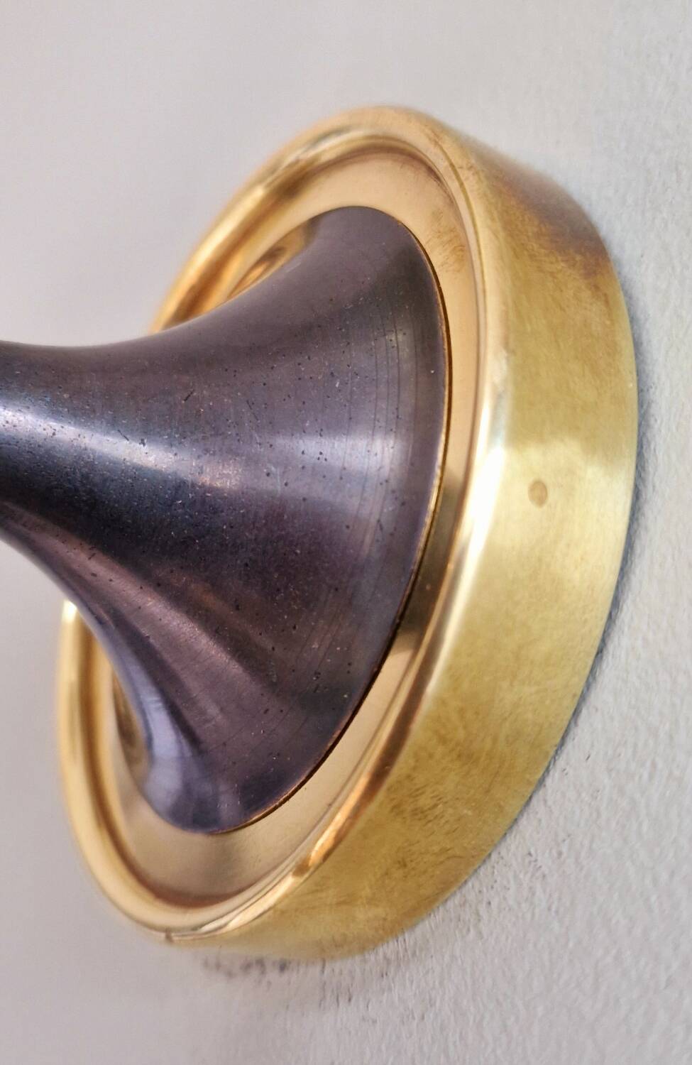 Pair of opaline and brass wall lights, 1950