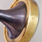 Pair of opaline and brass wall lights, 1950s