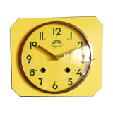 Vintage formica clock silent wall clock "FFR Golden Yellow"