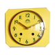 Horloge formica vintage pendule murale silencieuse "FFR Jaune d'or "