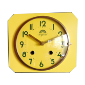 Vintage formica clock silent wall clock "FFR Golden Yellow"