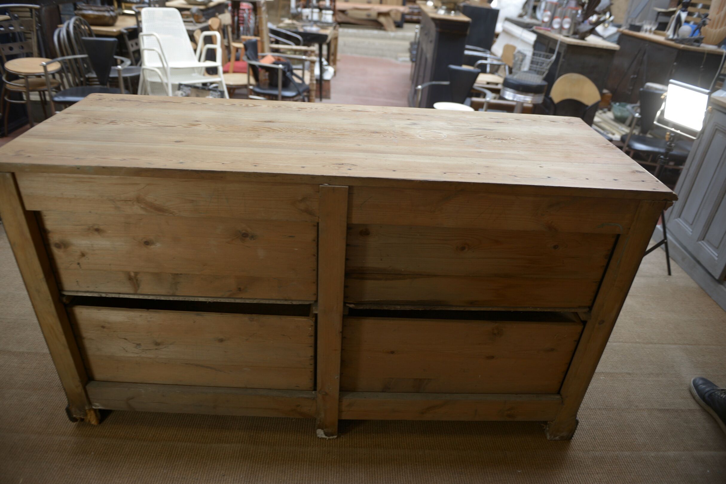 Commercial furniture has 4 large drawers fir 1930