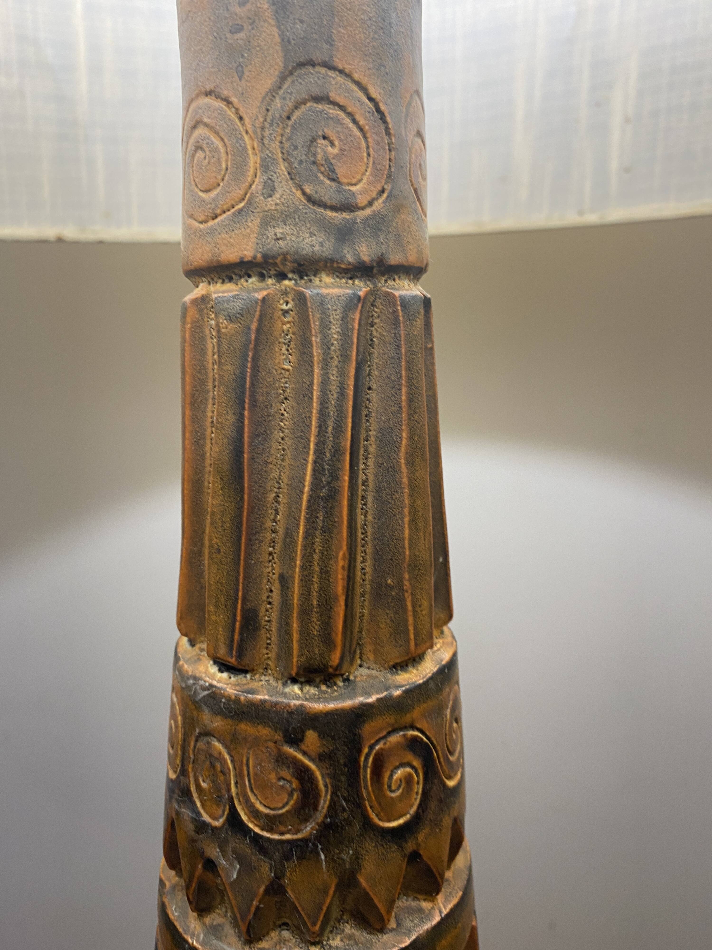 Marius Bessone ceramic lamp Vallauris 1950