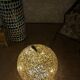Lampe pomme en verre doré pailleté – vintage