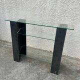 Iron console and shelves and glasses