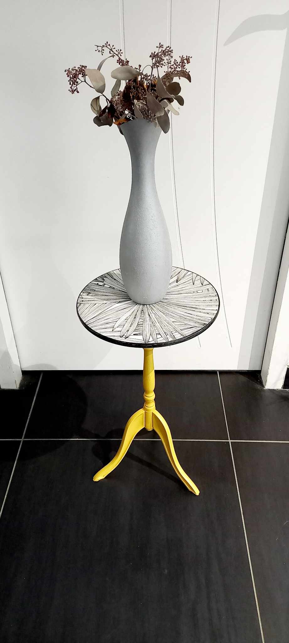 Old revamped tripod pedestal table