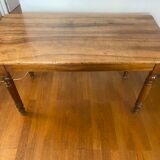 Walnut bistro table, turned legs, beautiful patina.