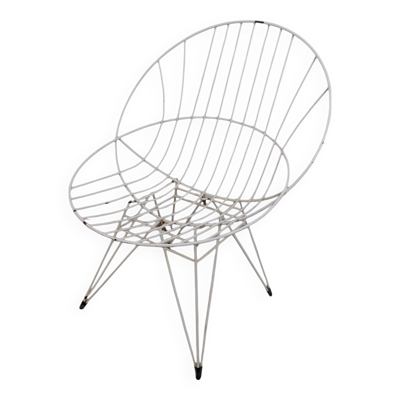 Chaise Pastoe Combex en fil métallique, 1950s