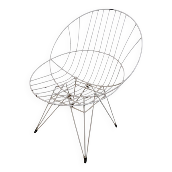 Chaise Pastoe Combex en fil métallique, 1950s