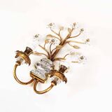 Monumental Bagues style crystal and gilt sconces by Banci Firenze