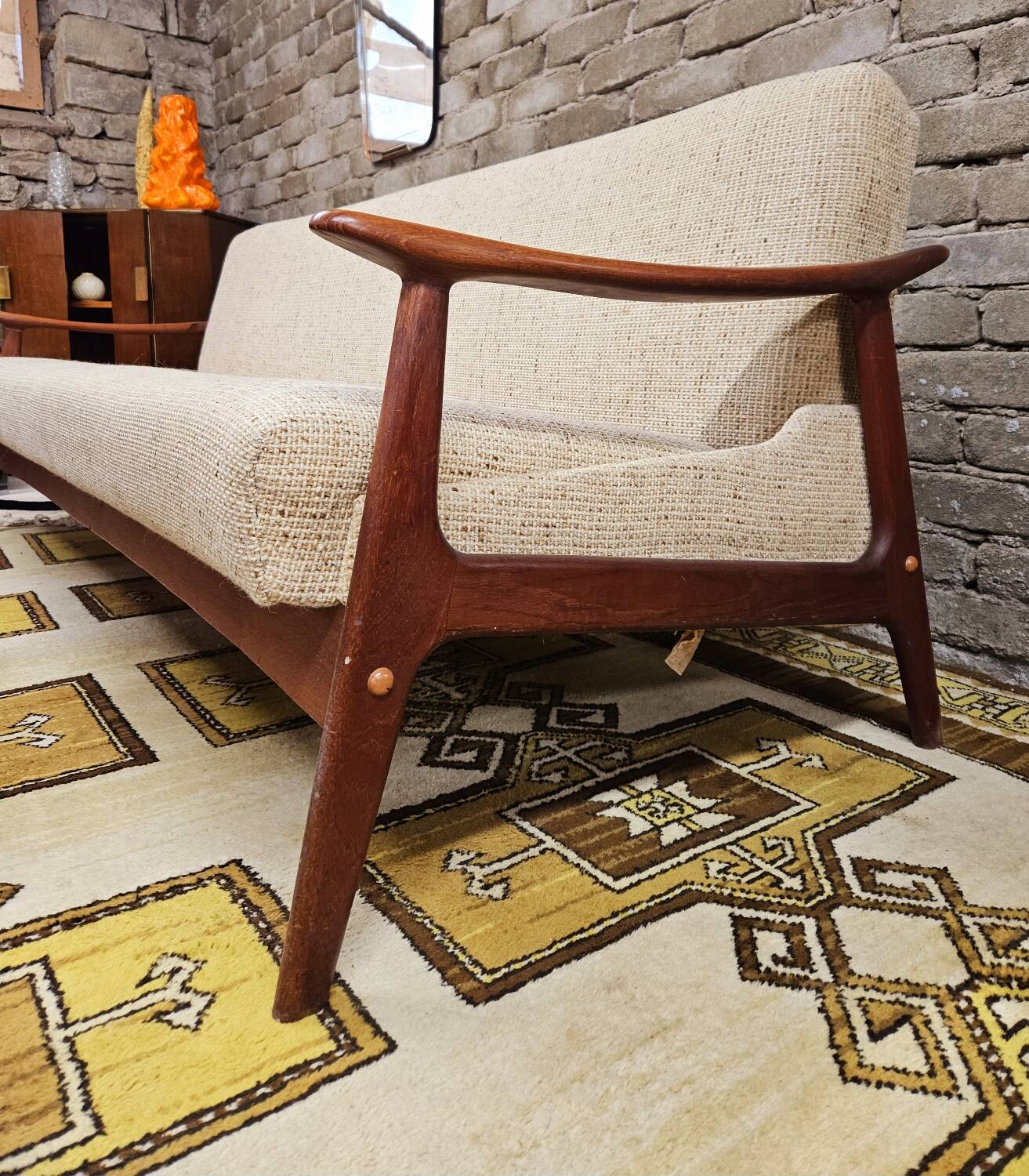 Danish teak Scandinavian sofa armchair set 1960