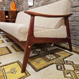 Danish teak Scandinavian sofa armchair set 1960