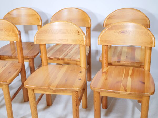 Chaises de salle à manger en bois de pin Rainer Daumiller années 1970