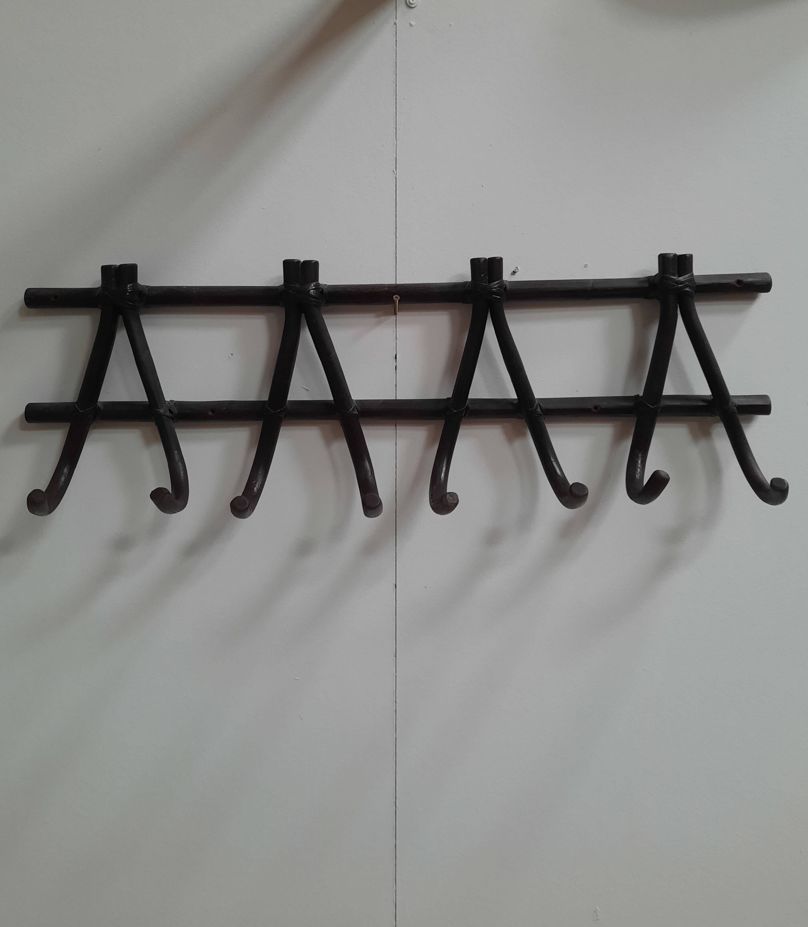 Bamboo wall mounted coat rack