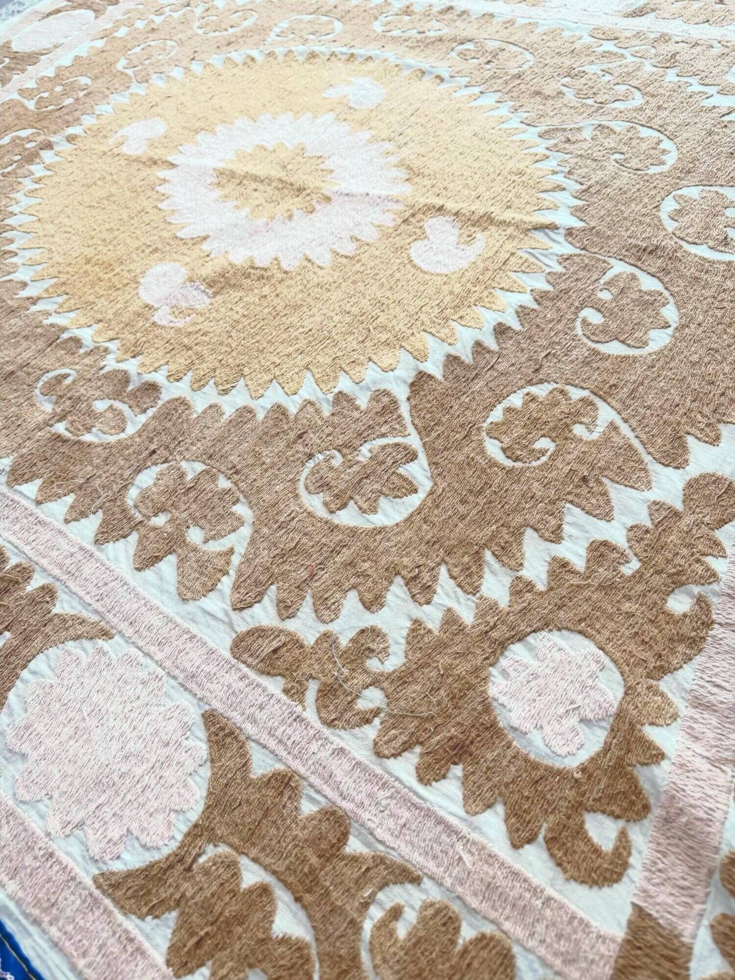 Vintage hand-embroidered tablecloth 140x156 cm