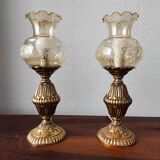Paire de lampes rétro en laiton