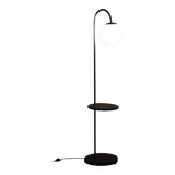 Restored Bauhaus Floor Lamp, New Electrification, Beech, Chrome, Czechia, 1930s