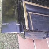 Fireplace XVIII° black marble louis XIV style with narrowed and floor slabs