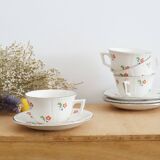 Service 4 cups and saucers Digoin Sarreguemines