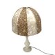 Italian vintage alabaster/onyx table lamp, hand-sewn shade, 1960s.