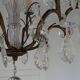 Bronze and crystal chandelier with six arms of light